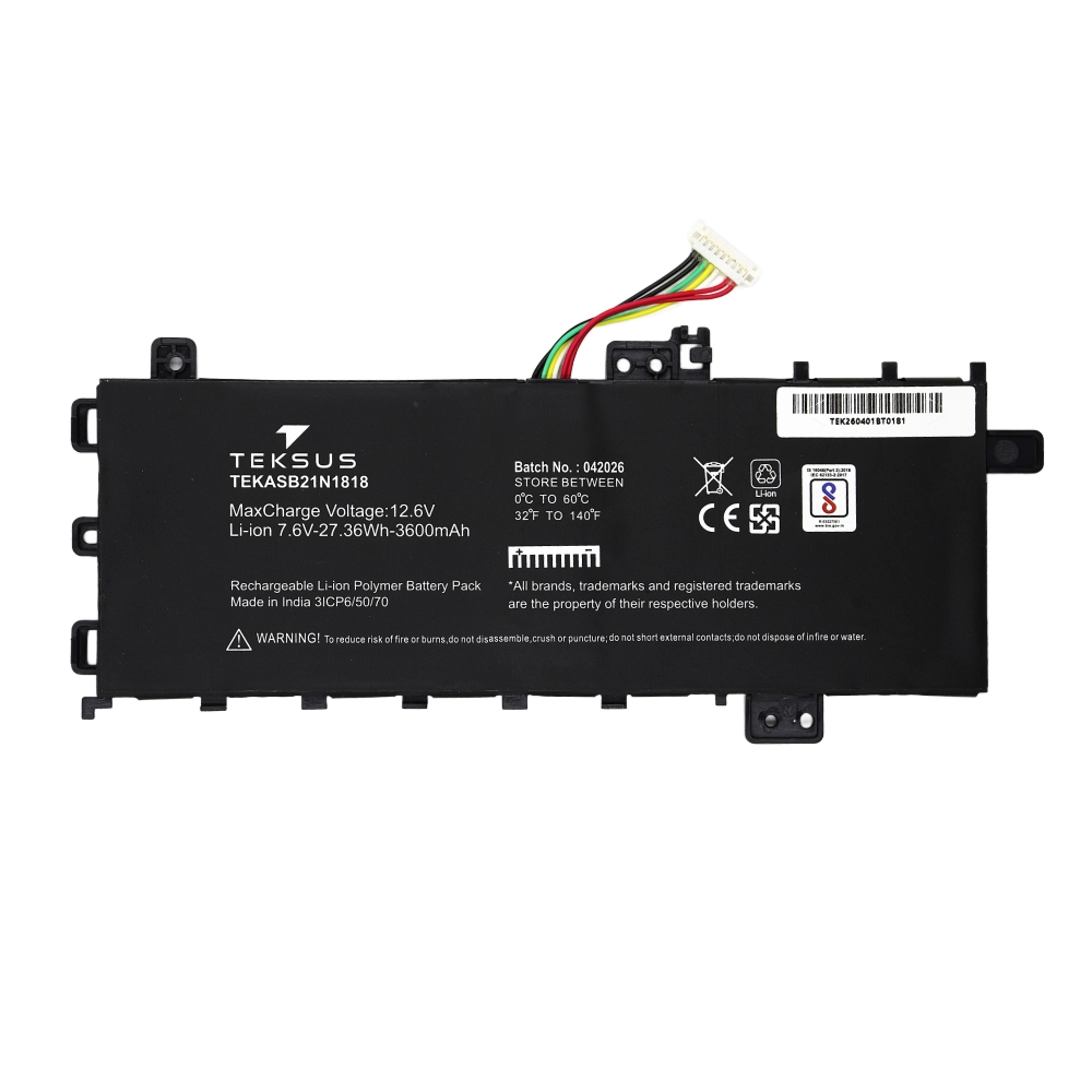 Teksus Laptop Battery Compatible For Asus VivoBook 15 F512FA | B21N1818-1 2C view 2